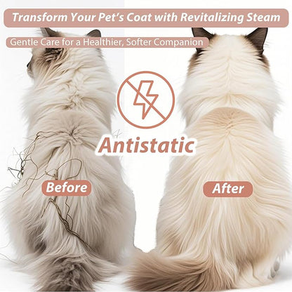4 in 1 Cat Steam Brush Rechargeable Anti-Static Pet Spray Hair Removal Comb for Shedding and Grooming Multi-functional Pet Massage Brushes for Cats Dogs Small Animals