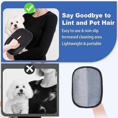 3Pcs Pet Hair Removal Gloves, Reusable Electrostatic Pet Hair Removal Gloves,Upgraded Animal Fur Removal Tool for Cats & Dogs