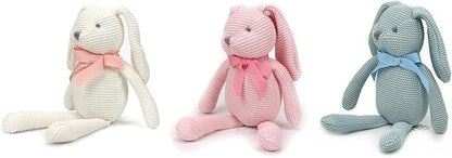 100% Organic Cotton Baby Toys Bunny Rabbit Stuffed Animals Bulk 7.1" (3pcs/Set)
