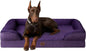 EHEYCIGA Orthopedic XL Dog Beds, Waterproof Memory Foam Dog Bed for Extra Large Dogs, Non-Slip Bottom and Egg-Crate Foam Big Pet Couch Bed with Washable Removable Cover, Purple