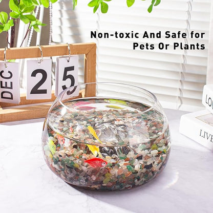 3 Lb Crystal Chips Bulk Tumbled Crushed Quartz Stones, 7 Chakra Crystal Quartz Rocks Healing Stones Pebbles for Vases Filler, Aquarium Gravel Rocks, Succulent Plants Decor