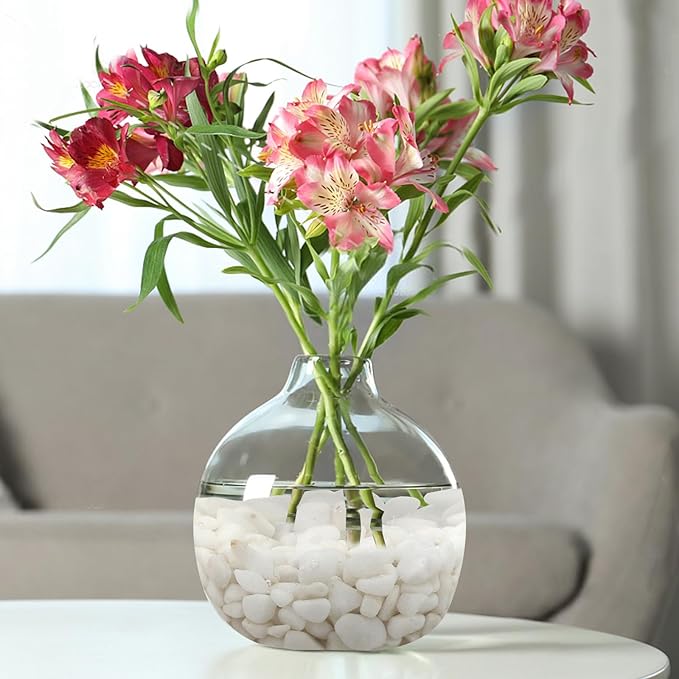 2 Pounds White Pebbles for Indoor Plants, 3/8 Inch Polished White Rocks, Decorative River Rocks for Potted Plants Vase Cactus Bird Bath and Outdoor Garden Landscaping