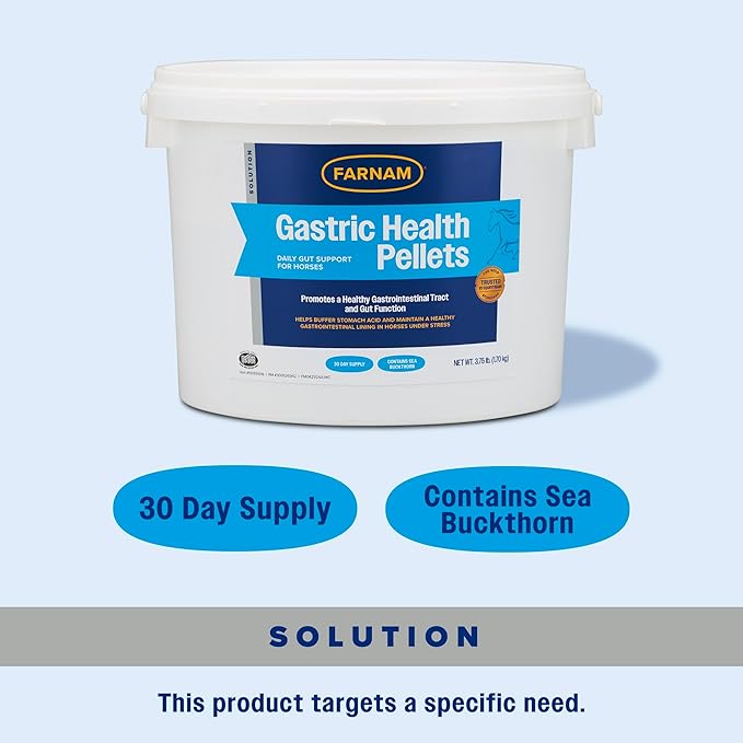 Farnam Gastric Health Pellets, Daily Gut and Digestive Health Supplement for Horses Helps Maintain a Healthy Gastrointestinal Tract and Gut Function