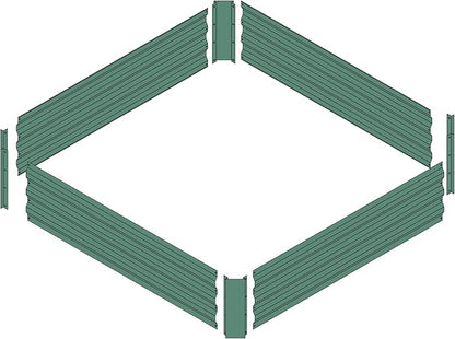 4x4x1ft Metal Raised Garden Bed Kit，Galvanized Garden Bed Box for Vegetables, Flowers, Herbs, and Succulents,120 Gallon Capacity - Green