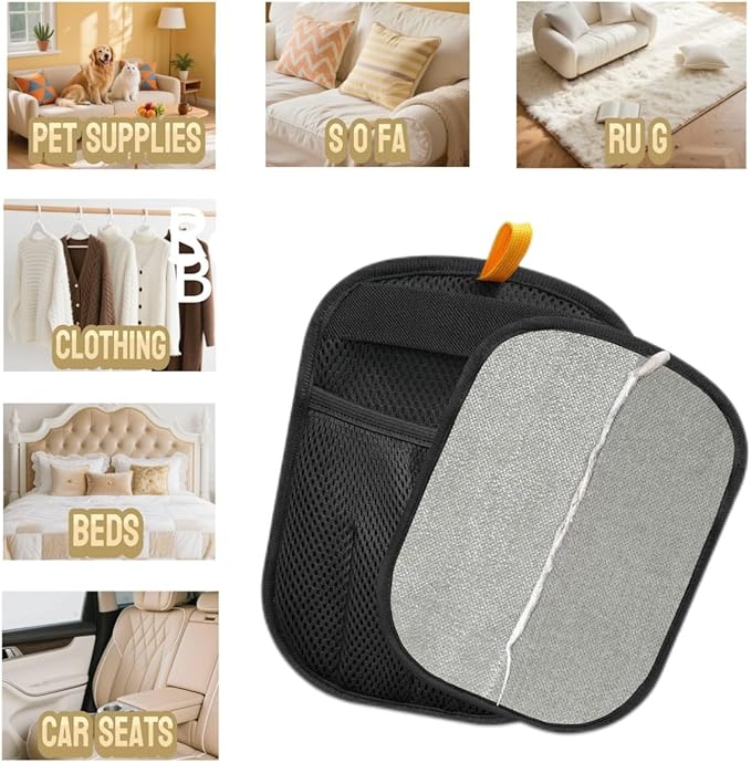 2Pcs Pet Hair Remover Gloves for Cats & Dogs, Electrostatic Pet Hair Removal Glove Brush, Upgraded Reusable Animal Fur Removal Tool, Pet Grooming Gloves for Clothing, Couch, Carpet, Car Seatd