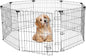 Foldable Dog Playpen 24" Height 8 Panels Metal Exercise Pen with Door - Indoor/Outdoor Puppy Playpen for Small Dogs, Portable Pet Fence for Yard Garden Camping, Black