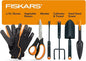 Fiskars Vegetable Garden Tool Set with Vegetable Shears, Seed Sower, Trowel, Cultivator, Weeder, and L/XL Garden Gloves for Indoor or Outdoor Gardening (6 Piece Kit), Gardening Gifts for Women