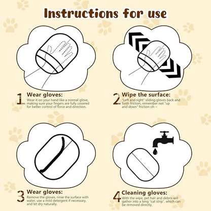 2 Pack Pet Hair Remover Gloves,2025 Upgraded Static Removal Gloves, for Pet Hair, Cat & Dog Hair Removal Tool for Couch,Furniture, Carpet, Car Seat, Pet Grooming