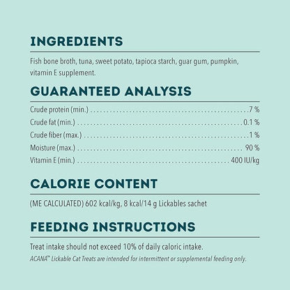 ACANA Lickables Cat Treats Tuna Recipe .5oz Tubes (5 Count)