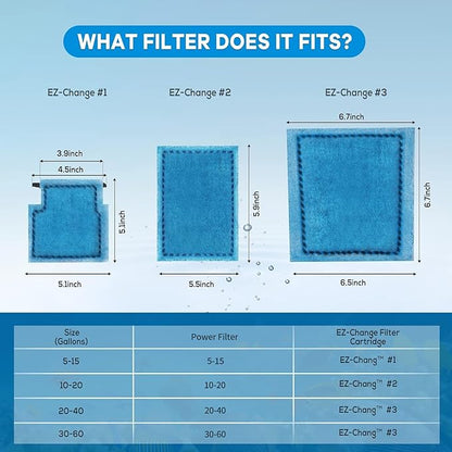 16 PCS Aquarium Filter Cartridge Compatiable with Aqua-Tech Filters (EZ-Change #1) Fish Tank Filter Cartridge Compatiable with Aqua-Tech 5-15 Power Filter
