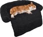 GGIB Calming Dog Bed Fluffy Plush Dog Mat for Furniture Protector with Removable Washable Cover for Large Medium Small Dogs and Cats (Medium, Black)