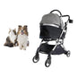 Dog Stroller for Small Medium Dogs, 3 in 1 Folding Pet Stroller Up to 33 lbs, 4 Wheels Pet Strolling Cart with Zipperless Entry, Cat Dog Travel Carrier with Telescopic Handle and Storage Basket