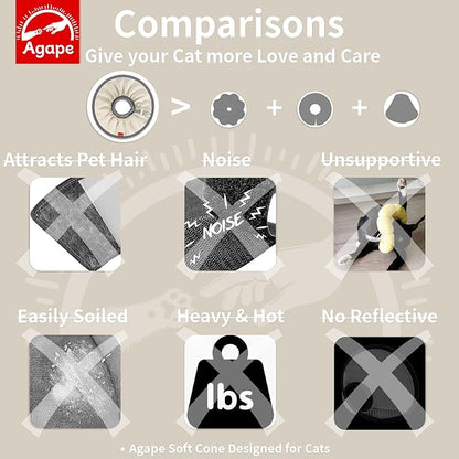 Agape Soft Cat Cone, Comfy Collar to Stop Licking & Scratching, Lightweight Recovery Collar for Cats After Surgery, Adjustable Elizabethan Collar for Neuter Recovery, Waterproof Neck Cones for Cats