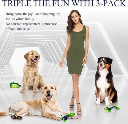 3-Pack Indestructible Nylon Dog Chew Toys for Aggressive Chewers - Long-Lasting Durable Bone-Shaped Toys, Large Breed Dogs, Tough Puppy Teeth Enrichment