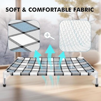 Elevated Outdoor Raised Dog Bed Outdoor Dogs Bed Lifted Pet Bed Dog Cot for Pet Taste Life, Start with A Pet Bed 26'' x 20'' x 6.5''