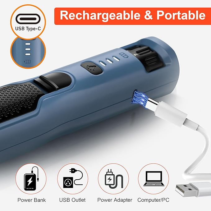 Dog Nail Grinder 7-Speed & 360° LED Light, Professional Pet Nail Grinder for Dogs and Cats, Electric Dog Nail Trimmer Painless Paws Grooming & Smoothing Tool for Large Medium Small Dogs Cats Pets