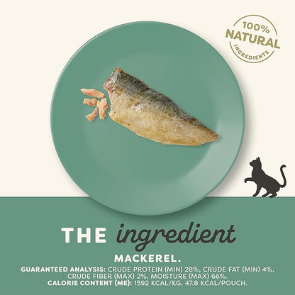 Applaws Natural Cat Treats, Grain-Free, High-Protein Whole Mackerel Loins, Single-Ingredient Healthy Snack for Cats (12 x 1.06 oz Loins)
