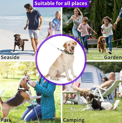 Dog tie Out Cable, 10/20/25/30/50/70/100 feet, Suitable for Dogs up to 350 pounds, Dog Cable with Swivel Buckle, Lightweight, Non-Winding, for Outdoor Camping, Yard Dog Cable (White, 20FT)