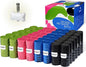 GORILLA SUPPLY 1000 multicolor poop bags for dogs with Dispenser and Leash Tie, 9" x 13", Mixed