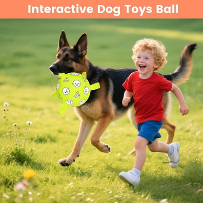 Dog Toys, Durable Dog Soccer Ball with Straps, Interactive Dog Toys, Water Fetch Ball for Tug of War, Puppy Toys for Indoor/Outdoor – Fun Dog Birthday Gift for Small & Medium Dogs, 6 Inch