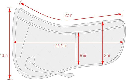 ECP Equine Comfort Products Adjustable Shock Absorbing Memory Foam Half Saddle Pad, Injury Prevention & Pressure Relief, Customizable Fit, Breathable for All Riding Styles