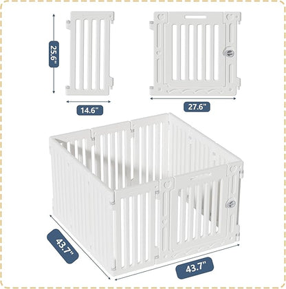 Dog Playpen with Door, DIY Shape Combination Puppy Pen,25.5" H 10-Panel Dog Fence,Non-Slip & Secure Pet Gate, Easy to Assemble