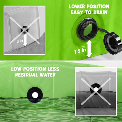 Furrybaby Dog Pool, Foldable Dog Pools for Large Dogs Portable Kiddie Pool Pet Doggie Wading Swimming PoolGreen 39''Indoor and Outdoor