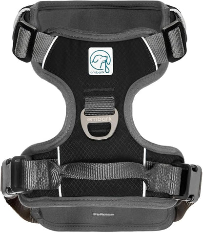 Embark Adventure Dog Harness, Reflective Trim No Pull Dog Harness for Large Dogs - Military Grade Nylon, Front Clip with Gel Lined Handle. Soft & Padded Puppy for Any Breed