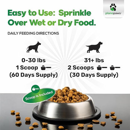 Dog Teeth Cleaning Powder - Plaque and Tartar Remover - Dental Powder with Bactase PET - Breath Freshener for Overall Dental Care - Supports Mouth, Teeth, and Gum Health for All Ages and Sizes