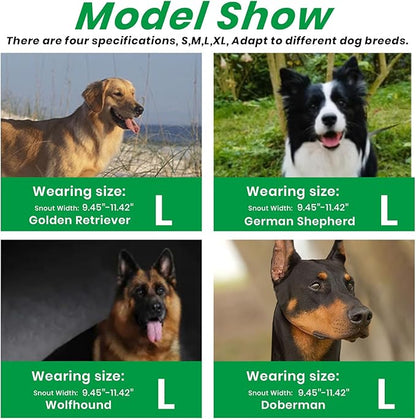 Dog Muzzle, Basket Muzzle for Small Medium Large Dogs, Anti-Biting and Chewing, Lightweight & Sturdy Cage Design, Allows Panting & Drinking, Ideal for Grooming & Training(Green Size L)