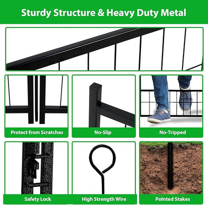 Dog Playpen Outdoor 16 Panels Heavy Duty Dog Pen 26" W×50" H Anti-Rust Exercise Fence with Doors for Large/Medium Pet Play for RV Camping Yard