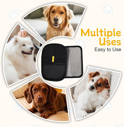 2 Pcs Pet Hair Removal Glove for Cats & Dogs, Pet Hair Remover Brushing Gloves, Reusable Pet Hair Remover Glove, Double-Sided for Couch, Clothing, Carpet, Car Seat