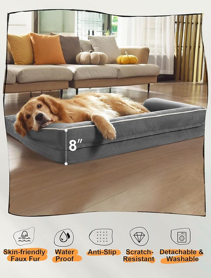 Extra Large Dog Bed Orthopedic Waterproof: Memory Foam Dog Bed for XL XLarge Extra Big Dogs - Couch Sofa - Washable with Removable Cover