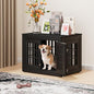 32" Heavy Duty Dog Crate Furniture for Small,Medium and Large Dogs,Rustic Wooden Dog Cage Kennel Indoor Furniture with Waterproof Top,Decorative Pet House Side End Table (Black)