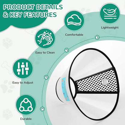 GLADOG Soft Dog Cone Collar, 3 PCS (XL is Only 1 PCS) Flexible Plastic Cone for Dogs After Surgery, Dog Recovery Collar, Adjustable E-Collar for Large/Medium/Small Dogs Cat, Comfy Elizabethan Collar