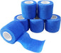 6 Pack 2" x 5 Yards Self Adhesive Bandage Wrap Breathable Cohesive Vet Wrap for Pets, Elastic Self-Adherent Tape for Sports, Wrist, Ankle (Blue)