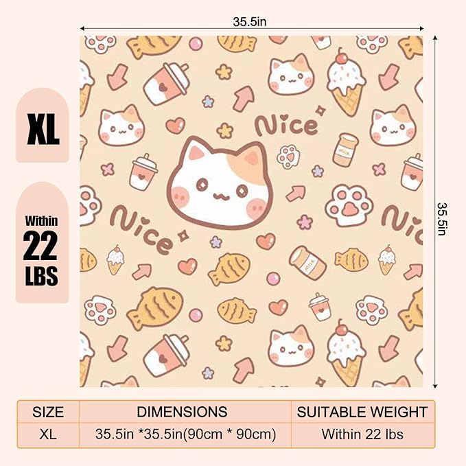 35.5" Cat Grooming Wrap Cat Wrap for Cutting Nails Cat Restraint for Nail Clipping Cat Swaddle Wrap Cat Burrito Wrap XL(Within 22lbs) Anti-Scratch Anti-Escape Multifunctional Pet Tool