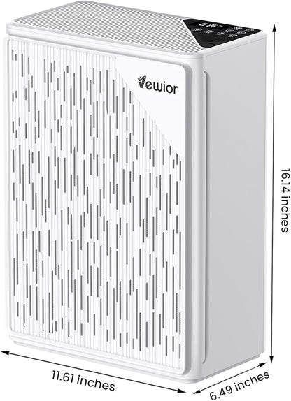 Air Purifiers for Home Large Room up to 2535ft², VEWIOR H13 True HEPA Air Cleaner for Bedroom with PM2.5 Display Air Quality Sensor, Fragrance Diffuser, Air Filter for Wildfire Smoke Pet Hair Dust