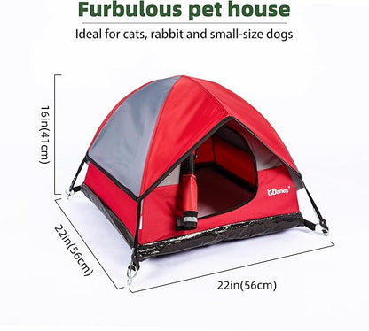 GDanes Cat House Portable Indoor/Outdoor Red Cat Tent for Cats and Small Dogs with Soft Pad