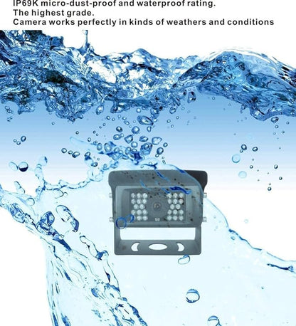 AHD 1080P 7" Wired Reverse Rear View Backup Camera System,Guide line,IP69K Waterproof IR Night Vision Camera, for Tractor/Truck/RV/Excavator/Caravan/Skid Steer/Heavy Equipment