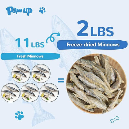 Freeze Dried Minnows Cat Treats – 100% Natural, Single-Ingredient Pet Snacks – Rich in Omega-3, Grain-Free – Healthy Training Rewards & Meal Toppers for Dogs & Cats, 2.8 oz