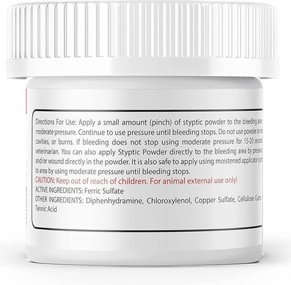 2-Pack Styptic Powder for Dogs, Cats, and Birds (2 oz) by Evo Dyne | Fast-Acting Blood Stop Powder for Pets | Quick Stop Bleeding Powder for Dog Nail Clipping, Grooming, Cuts and More