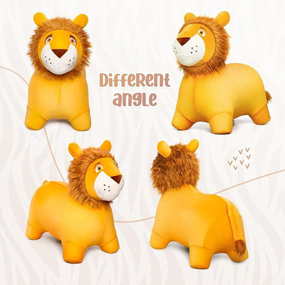 EVERICH TOY Lion Bouncy Horse, Inflatable Plush Hopping Toy, Bouncing Animal Hopper for Toddlers, Fun Ride-On Toy for Kids 18 Months-6 Years, Indoor & Outdoor Play, Great Gift Boys Girls