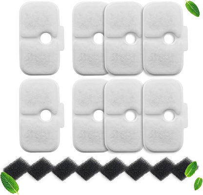8 Pack Cat Fountain Filters & Sponges - No Trim Fit for PETLIBRO Dockstream PLWF Series (005/105/115/305) - Multi-Cat Homes