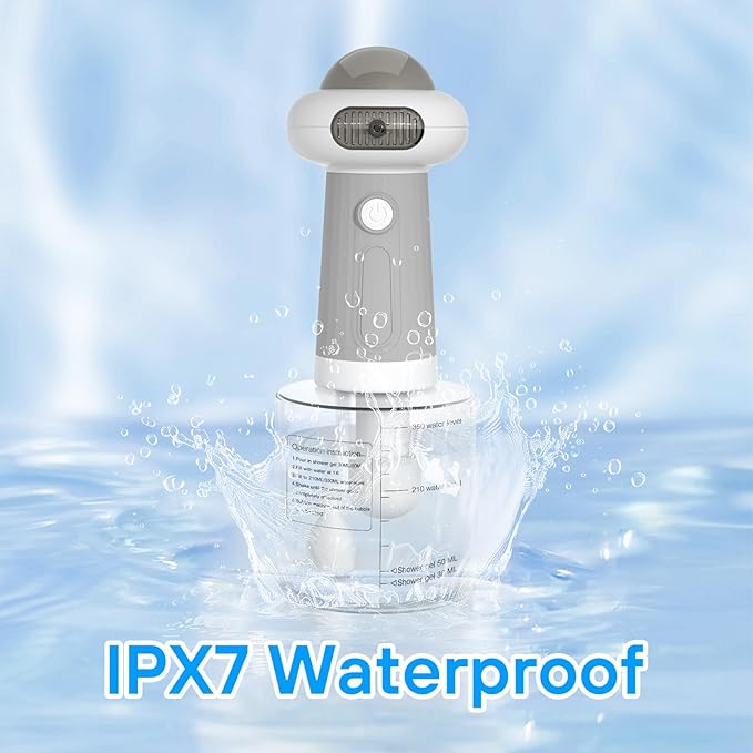 Dog Shampoo Dispenser, UFO Dog Shampoo Sprayer Electric Foaming Shampoo Dispenser for Dog and Cat Washing, for Bathtub, Kitchen Sink, Bathroom Cleaning, Grey