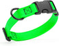 Dogline Biothane Waterproof Dog Collar with Quick Release Buckle Strong Coated Nylon Webbing with Odor- Proof for Easy Care Easy to Clean Fits Small Medium Large Dogs, Lime Green 1" W 15-25" L