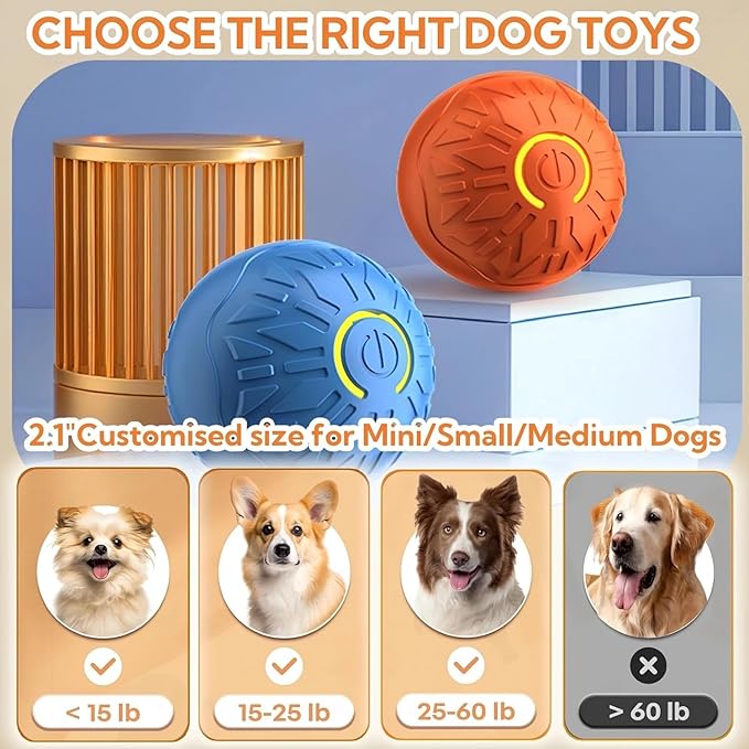 2 Pcs Interactive Dog Toys Dog Ball 2025 New Vibrating Dogs Balls Pet Bounce Bal Smart Jumping Ball