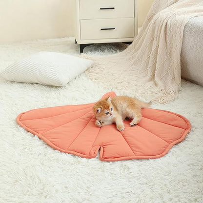 31 X 25 Inch Leaf Shaped Cotton Cat Bed Pad, Warming Cat Mat, Pet Warming Pad for Cats, Warmer Mat for Feral and Indoor Cats, 2025 Enlarged and Thickened Leaf Beds