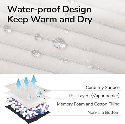 FUKUMARU Cute Dog Bed, Fluffy Pet Bed with TPU Layer Keeping Lining Dry, Dog Couch Medium Size Dogs Easy to Care, Warm Cat Bed with Removable Zipper Cover, 36inch, Large, Cream