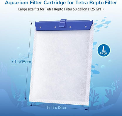 Aquarium Filter Cartridge for Whisper Bio Bag Power Filters, 9 Pack Assembled Large Filter Cartridges for Fish Turtle Tank Aquarium